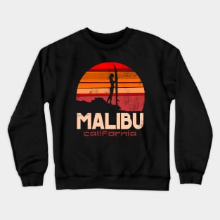 Malibu california surf beach girl sunset Crewneck Sweatshirt